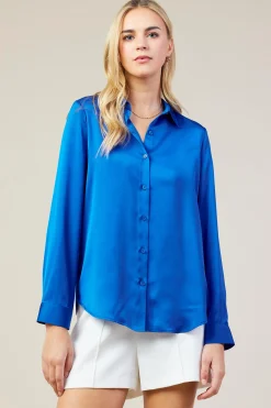SKIES ARE BLUE Recycled Classic Button Down Top* Blouses|Long Sleeve Tops