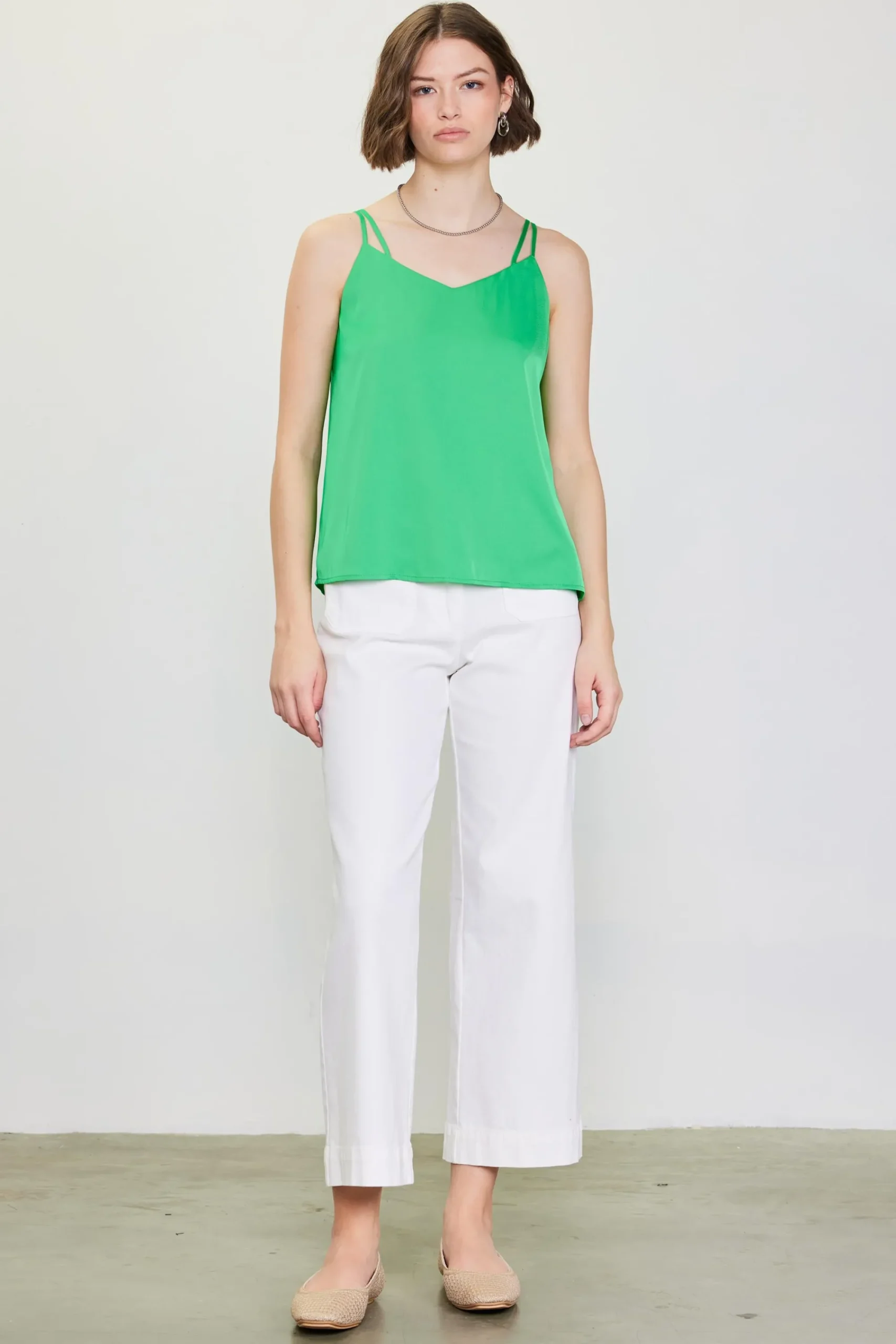 SKIES ARE BLUE Recycled Double Strap Cami* Sleeveless Tops