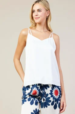 SKIES ARE BLUE Recycled Double Strap Cami* Sleeveless Tops