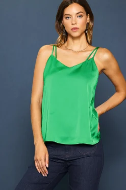 SKIES ARE BLUE Recycled Double Strap Cami* Sleeveless Tops