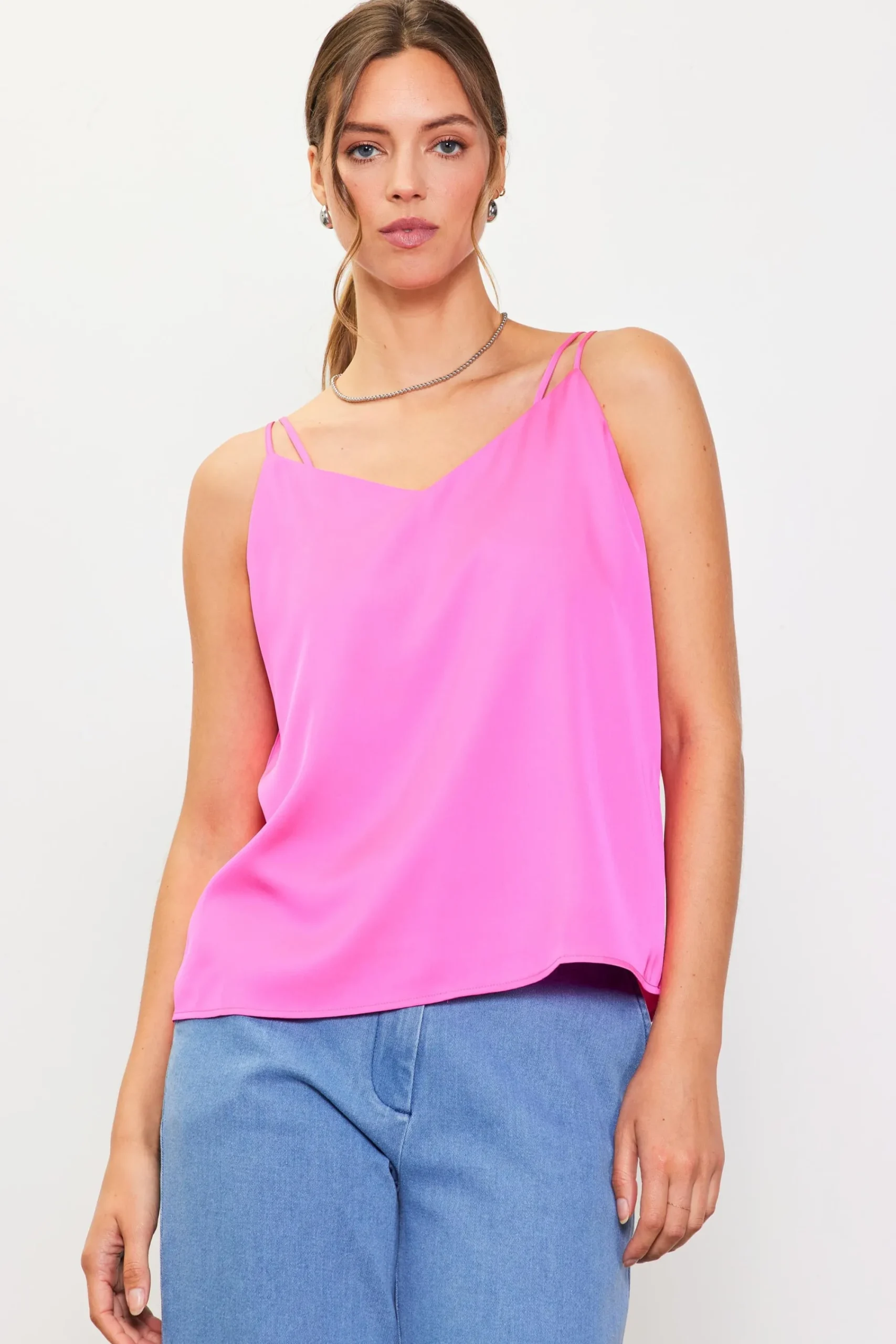 SKIES ARE BLUE Recycled Double Strap Cami* Sleeveless Tops