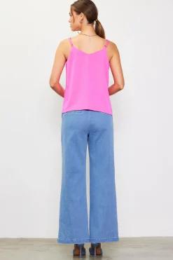 SKIES ARE BLUE Recycled Double Strap Cami* Sleeveless Tops