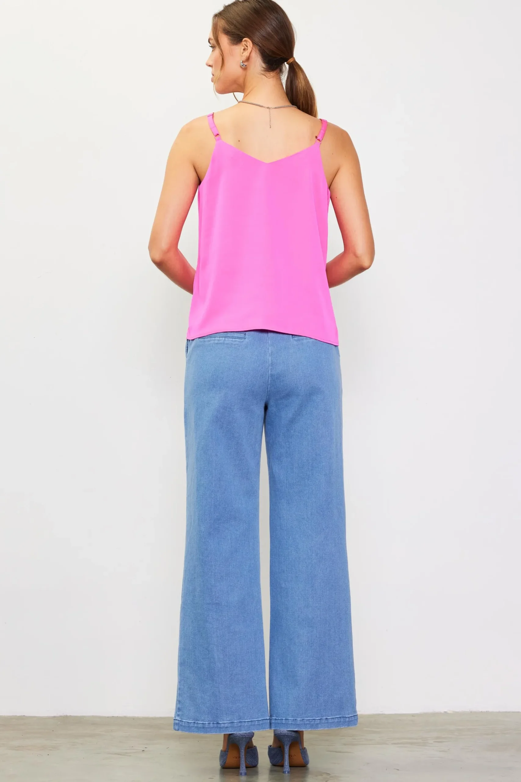 SKIES ARE BLUE Recycled Double Strap Cami* Sleeveless Tops