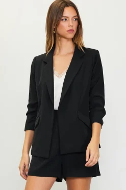 SKIES ARE BLUE Recycled Shirred Sleeve Blazer* Blazers