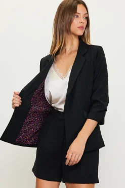 SKIES ARE BLUE Recycled Shirred Sleeve Blazer* Blazers