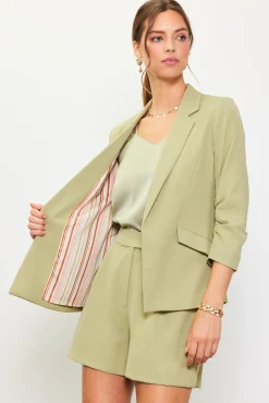 SKIES ARE BLUE Recycled Shirred Sleeve Blazer* Blazers