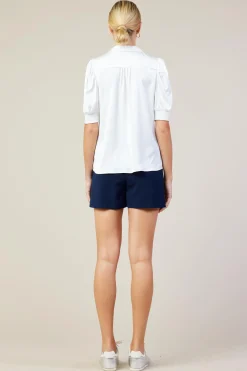 SKIES ARE BLUE Recycled Shirred Sleeve Blouse* Blouses|Short Sleeve Tops