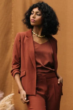 SKIES ARE BLUE Recycled Shirred Sleeve Blazer* Blazers