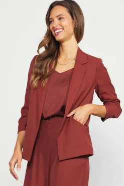 SKIES ARE BLUE Recycled Shirred Sleeve Blazer* Blazers