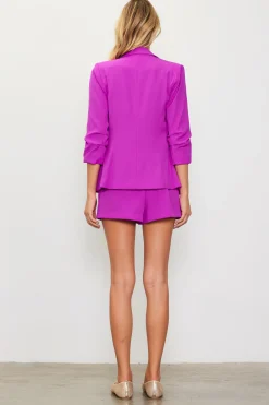 SKIES ARE BLUE Recycled Shirred Sleeve Blazer* Blazers