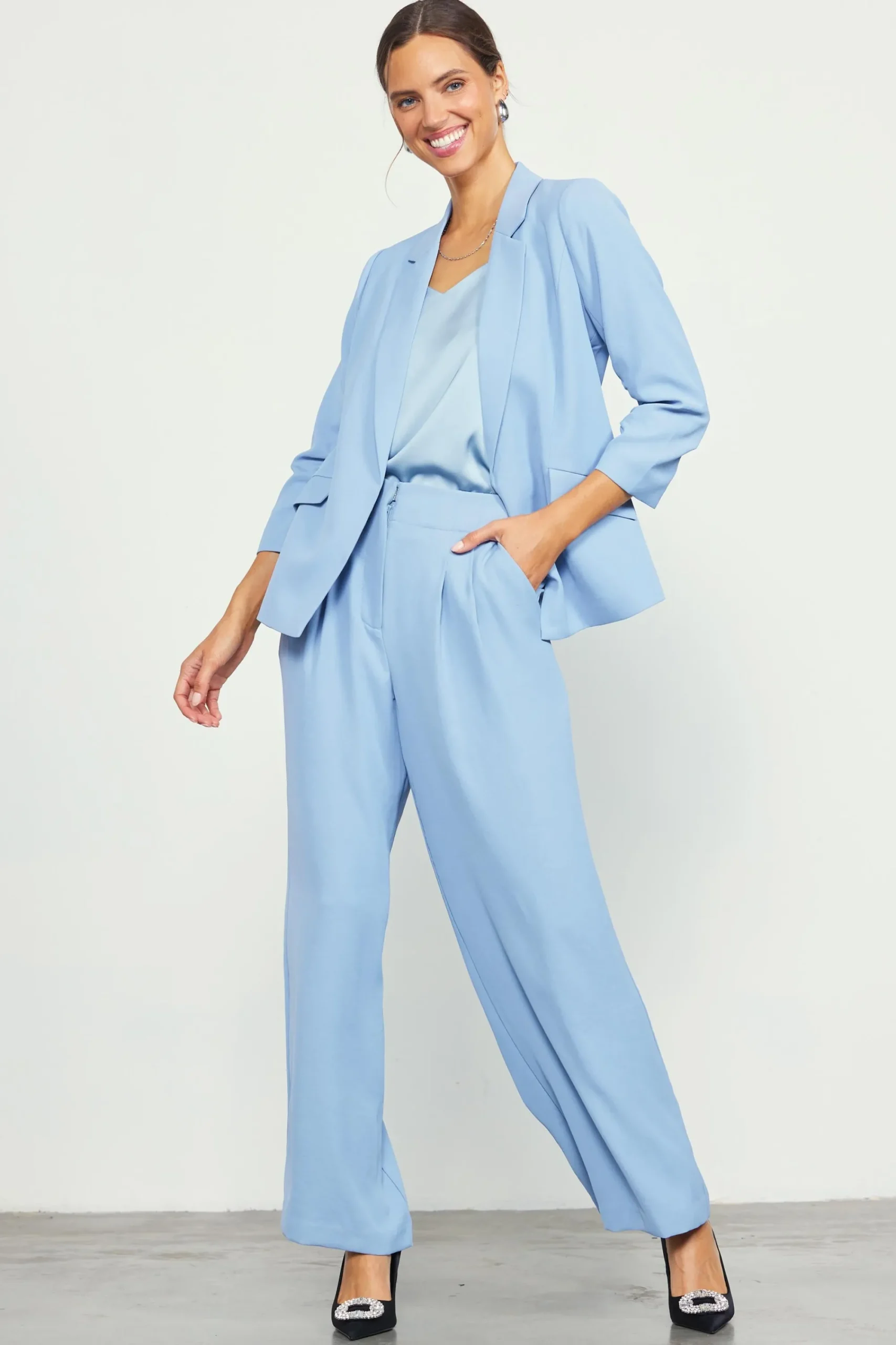 SKIES ARE BLUE Recycled Shirred Sleeve Blazer* Blazers