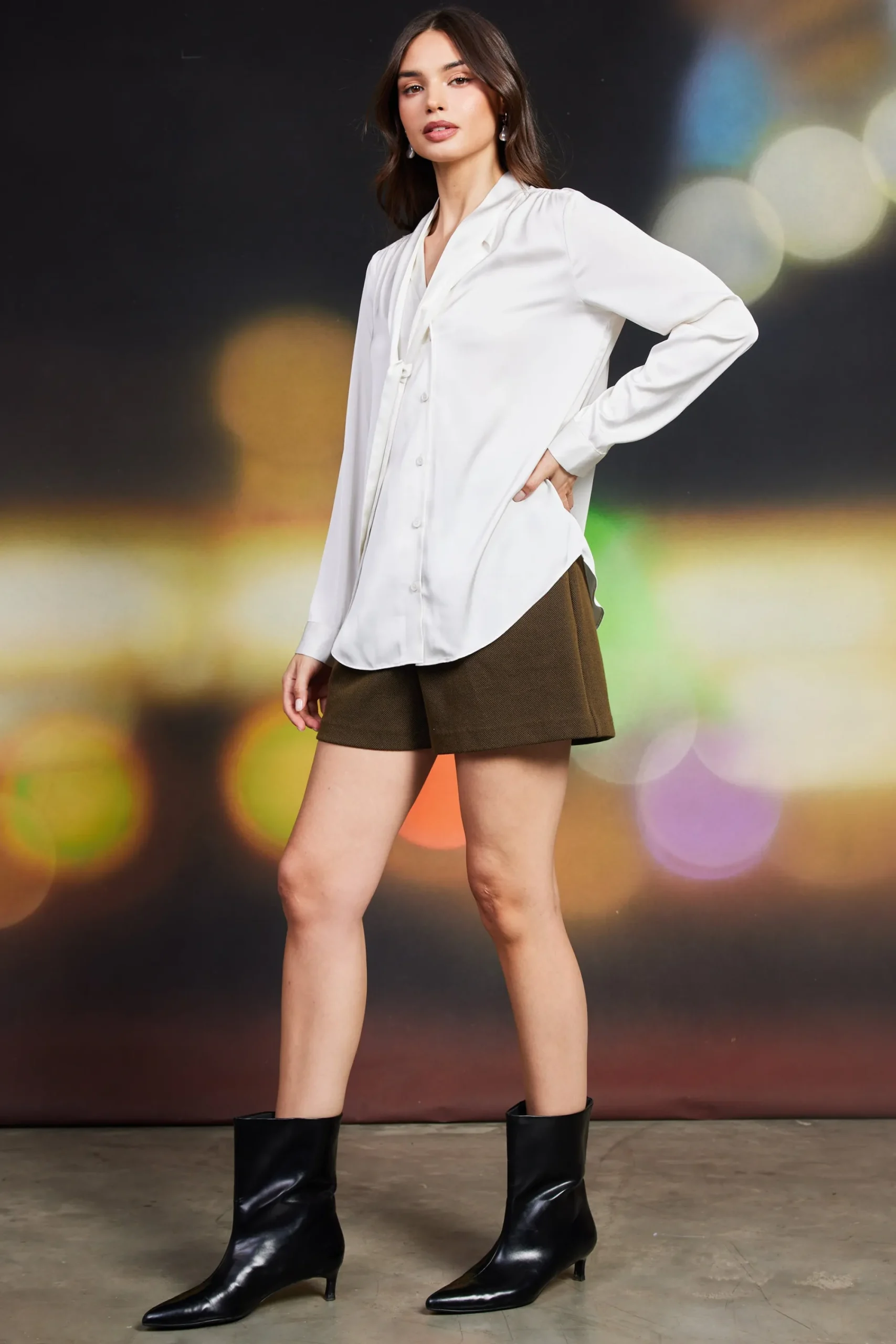 SKIES ARE BLUE Recycled Tie Detail Blouse* Blouses|Long Sleeve Tops