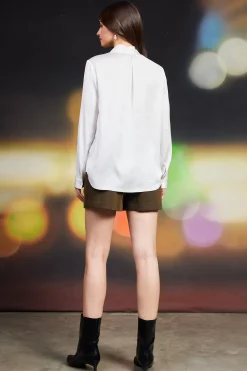 SKIES ARE BLUE Recycled Tie Detail Blouse* Blouses|Long Sleeve Tops