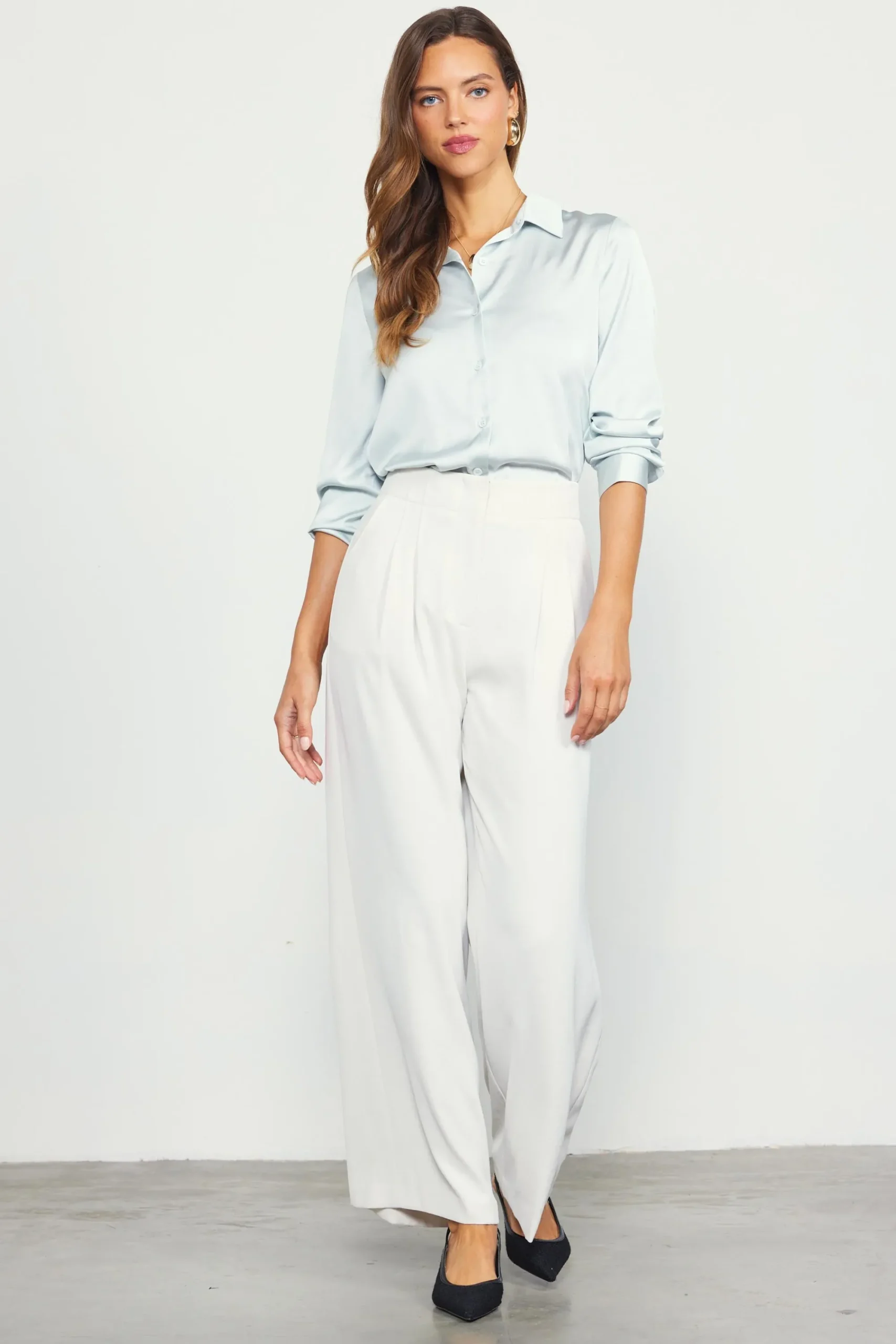 SKIES ARE BLUE Recycled Wide Leg Pants* Pants