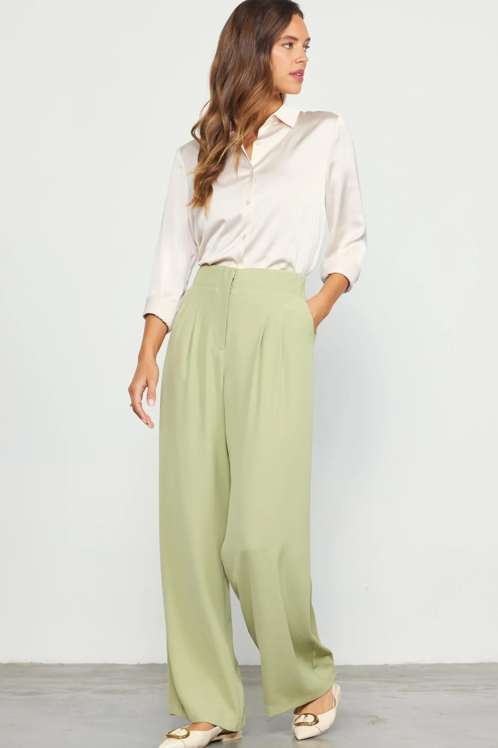 SKIES ARE BLUE Recycled Wide Leg Pants* Pants