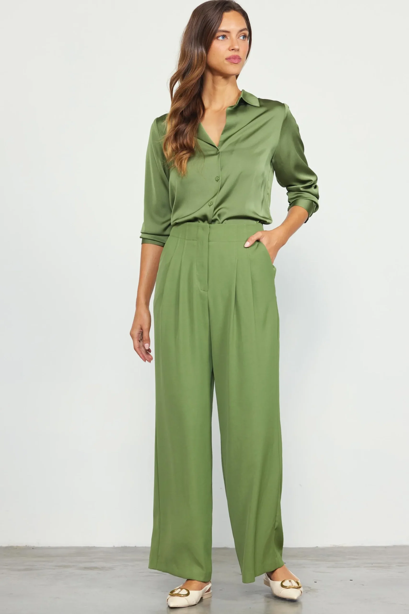 SKIES ARE BLUE Recycled Wide Leg Pants* Pants