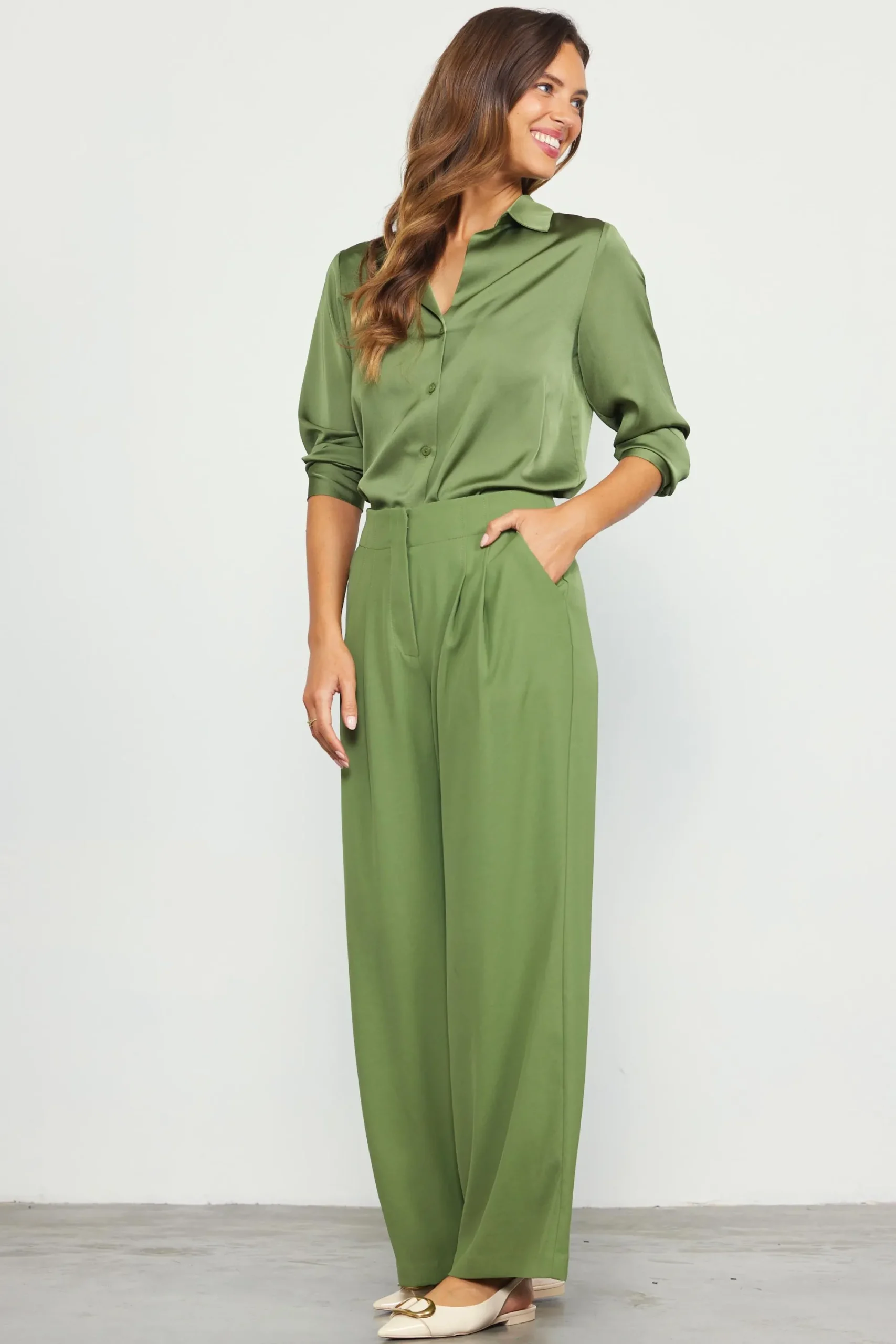 SKIES ARE BLUE Recycled Wide Leg Pants* Pants