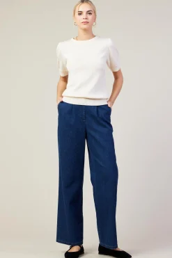 SKIES ARE BLUE Recycled Yarn Short Sleeve Sweater* Sweaters