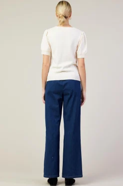 SKIES ARE BLUE Recycled Yarn Short Sleeve Sweater* Sweaters