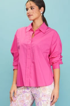 SKIES ARE BLUE Relaxed Fit Poplin Longsleeve Shirt* Long Sleeve Tops