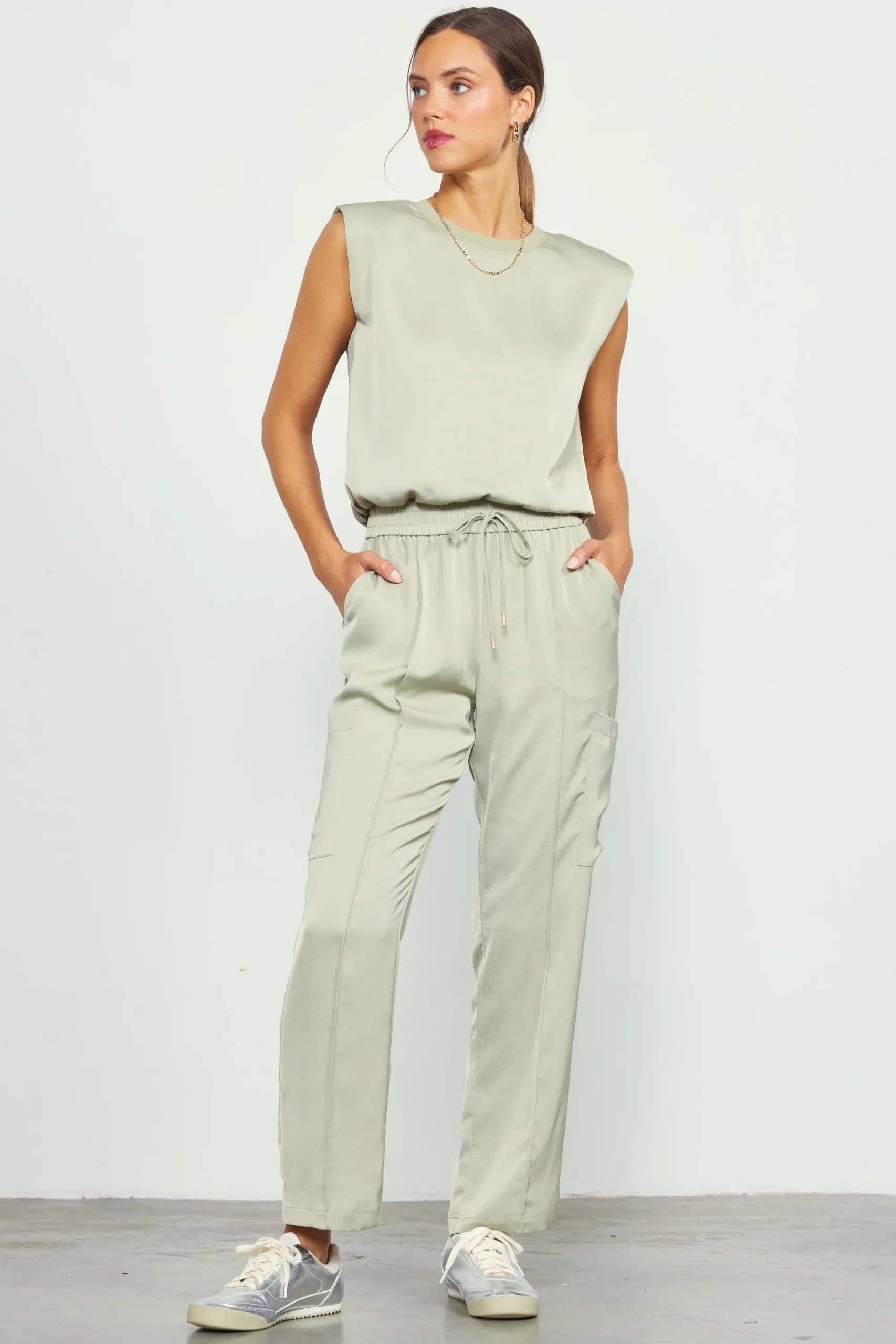SKIES ARE BLUE Relaxed Utility Pintucked Pants* Pants