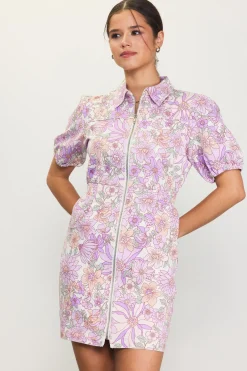 SKIES ARE BLUE Retro Collared Mini Dress* Mini Dresses