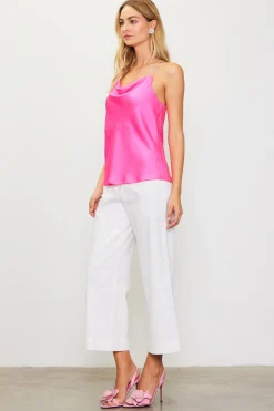 SKIES ARE BLUE Rhinestone Straps Cowl Halter Cami* Sleeveless Tops