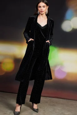 SKIES ARE BLUE Rhinestone Velvet Duster* Outerwear