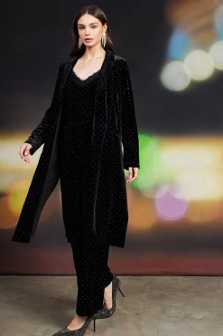 SKIES ARE BLUE Rhinestone Velvet Duster* Outerwear