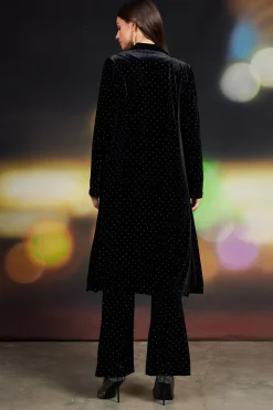 SKIES ARE BLUE Rhinestone Velvet Duster* Outerwear