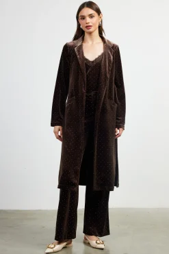 SKIES ARE BLUE Rhinestone Velvet Duster* Outerwear