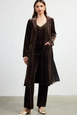 SKIES ARE BLUE Rhinestone Velvet Duster* Outerwear