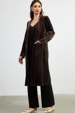 SKIES ARE BLUE Rhinestone Velvet Duster* Outerwear