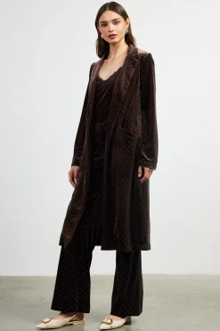 SKIES ARE BLUE Rhinestone Velvet Duster* Outerwear