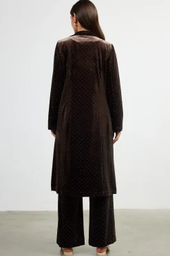 SKIES ARE BLUE Rhinestone Velvet Duster* Outerwear