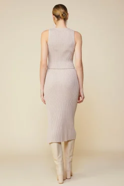 SKIES ARE BLUE Ribbed Knit Side Slit Skirt* Skirts