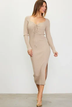 SKIES ARE BLUE Ribbed Sweater Dress* Midi Dresses|Sweaters