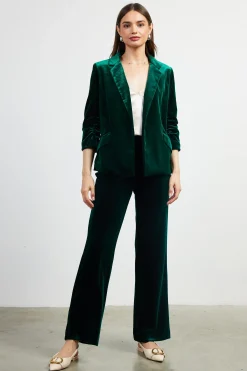 SKIES ARE BLUE Ruched Velvet Blazer* Blazers