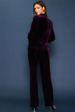 SKIES ARE BLUE Ruched Velvet Blazer* Blazers