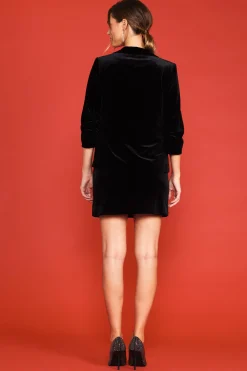 SKIES ARE BLUE Ruched Velvet Blazer* Blazers