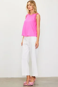 SKIES ARE BLUE Ruffle Detail Woven Top* Sleeveless Tops