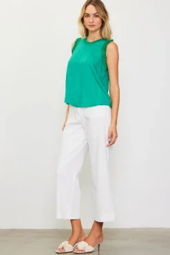 SKIES ARE BLUE Ruffle Detail Woven Top* Sleeveless Tops