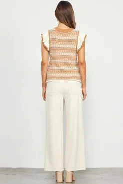 SKIES ARE BLUE Ruffle Sleeve Sweater* Short Sleeve Tops|Sweaters