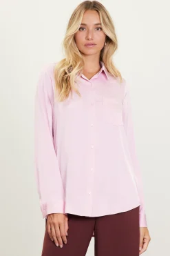 SKIES ARE BLUE Satin Button Down Top* Blouses|Long Sleeve Tops