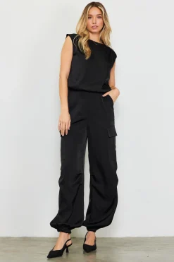 SKIES ARE BLUE Satin Cargo Pants* Pants