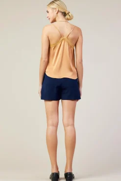 SKIES ARE BLUE Satin Lace Cami Top* Sleeveless Tops