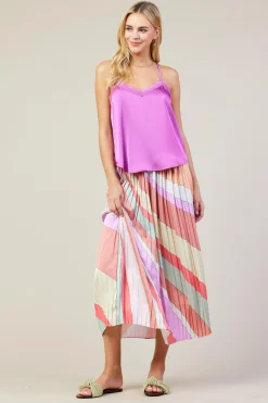 SKIES ARE BLUE Satin Lace Cami Top* Sleeveless Tops