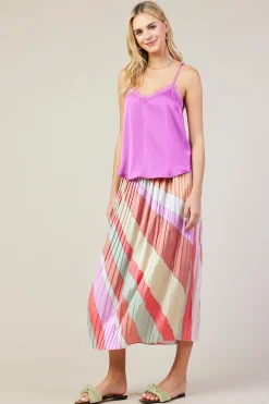 SKIES ARE BLUE Satin Lace Cami Top* Sleeveless Tops