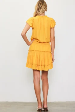 SKIES ARE BLUE Satin Ruffled Sleeve Mini Dress* Mini Dresses