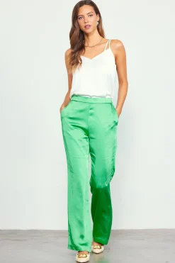 SKIES ARE BLUE Satin Straight Leg Pant* Pants